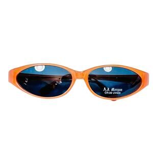 A.J. Morgan Mod 28002 Sunglasses Orange Frame Blue Lens New Vintage Deadstock